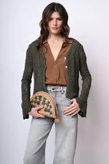 Cardigan in maglia crochet