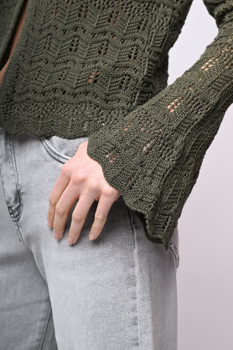 Cardigan in maglia crochet