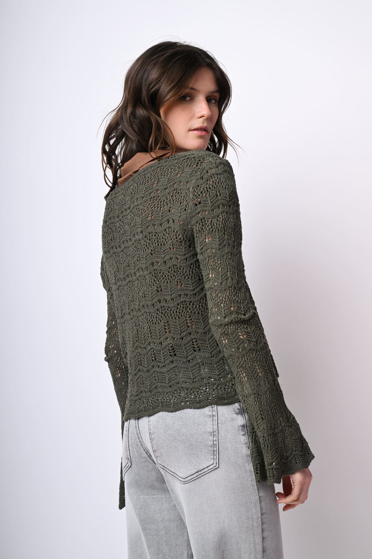 Cardigan in maglia crochet