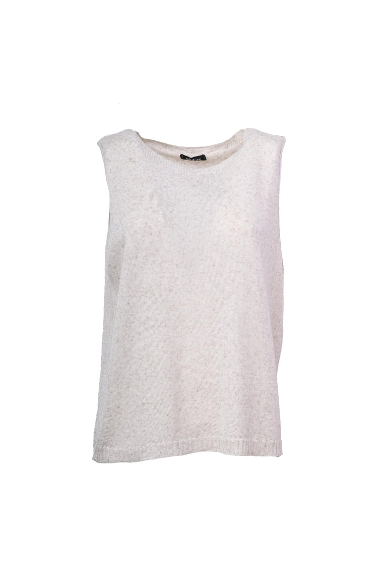 Gilet in maglia misto viscosa e lino