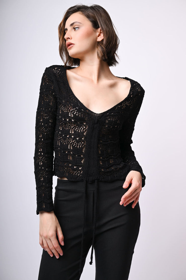 Top crochet con coulisse