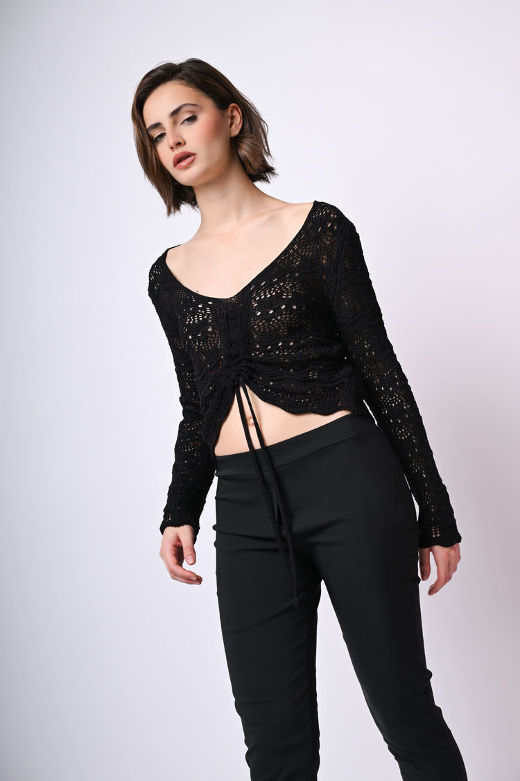 Top crochet con coulisse