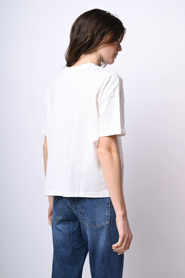 T-shirt in cotone con strass