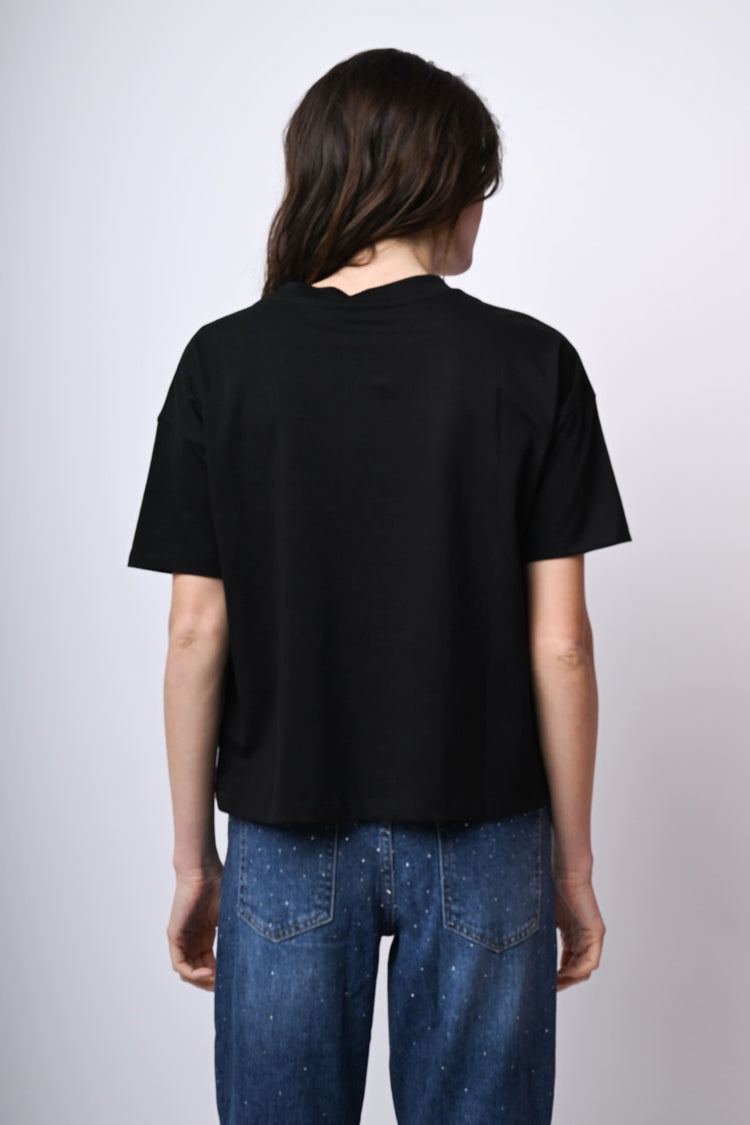 T-shirt in cotone con strass