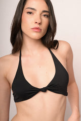 Top per bikini con nodo nero