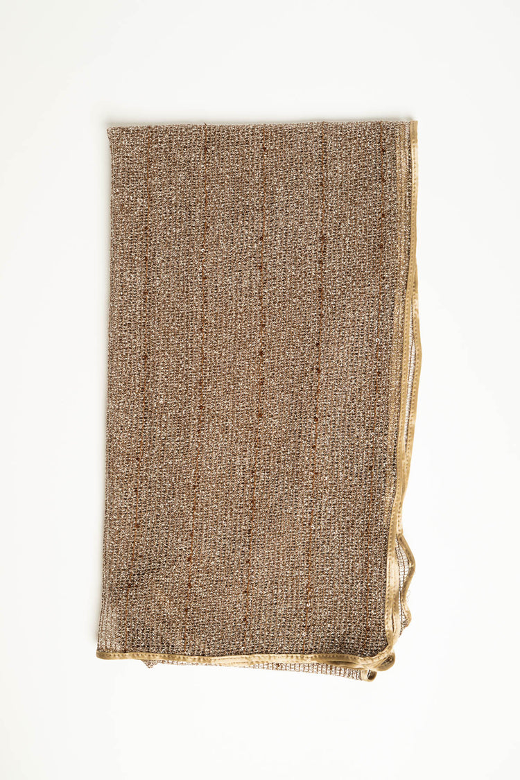 Stola in maglia lurex beige