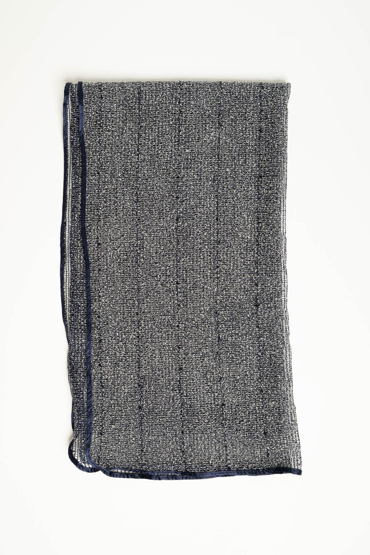 Stola in maglia lurex blu