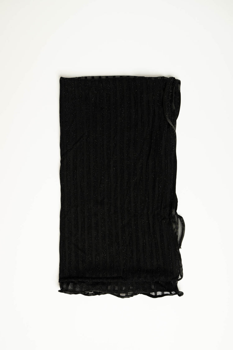 Stola in maglia nera a costine