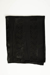 Stola in raso nero a fili lurex