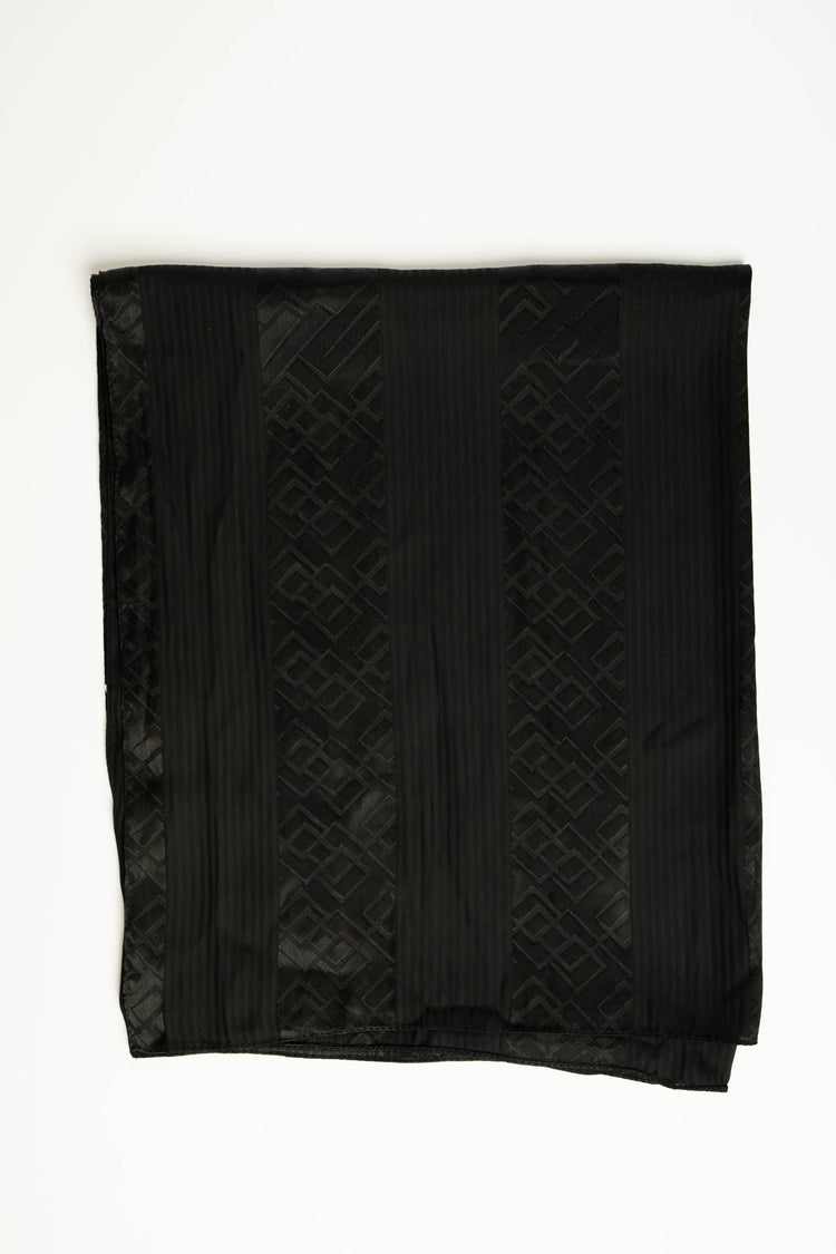 Stola in raso nero a fili lurex
