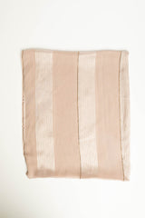 Stola a righe con strass rosa/beige