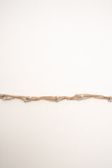 Fusciacca sottile beige con perline argento