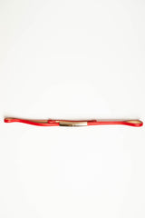 Cintura sottile in similpelle rossa con fibbia dorata