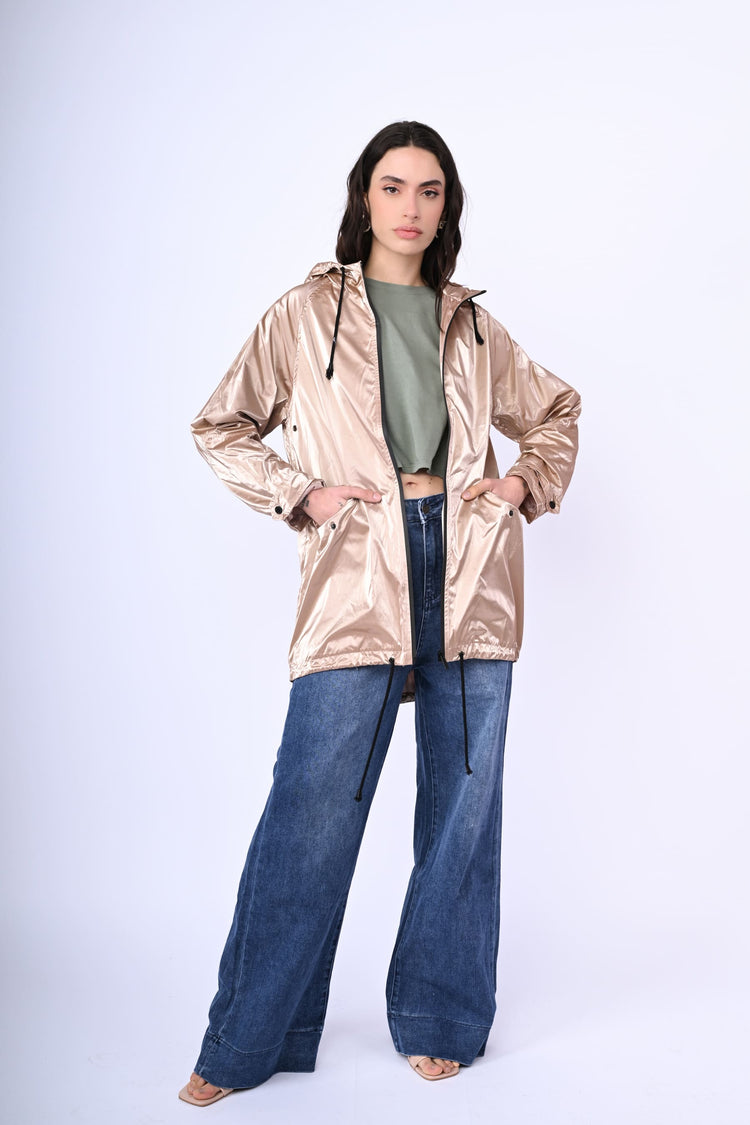 Giacca in nylon metallizzato