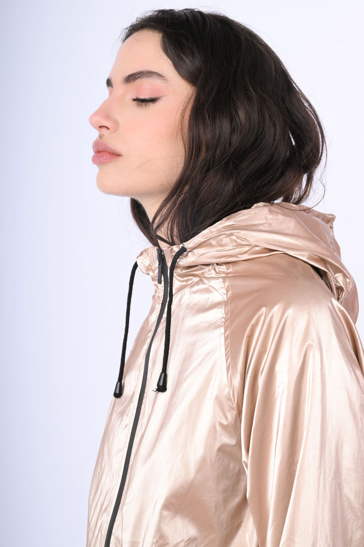 Giacca in nylon metallizzato