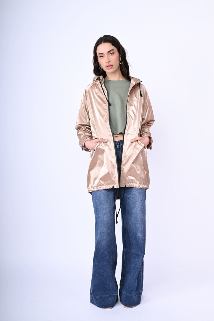Giacca in nylon metallizzato