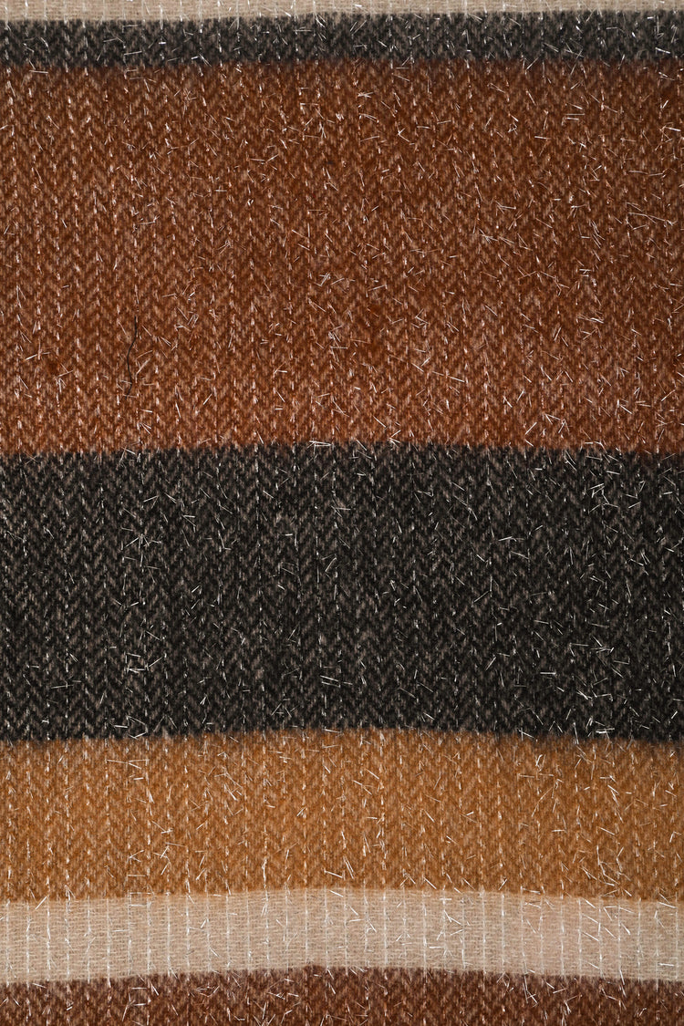 Sciarpa in maglia lurex a righe