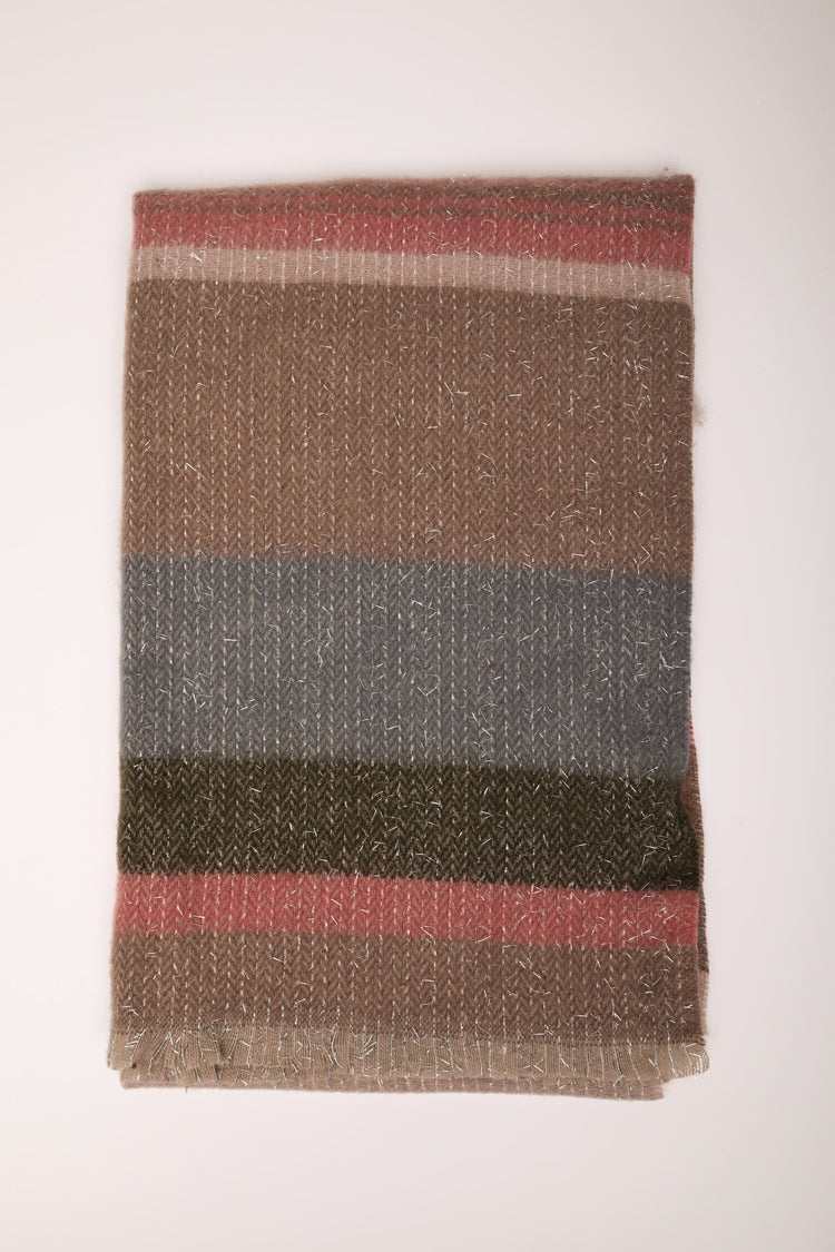 Sciarpa in maglia lurex a righe