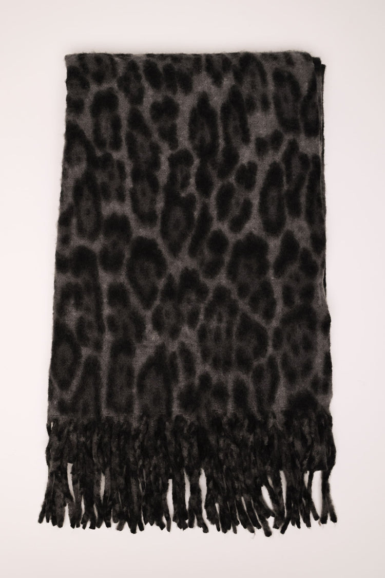 Sciarpa animalier con frange