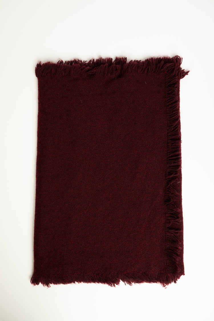Sciarpa bordeaux con frange