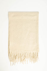 Sciarpa beige con mini borchie