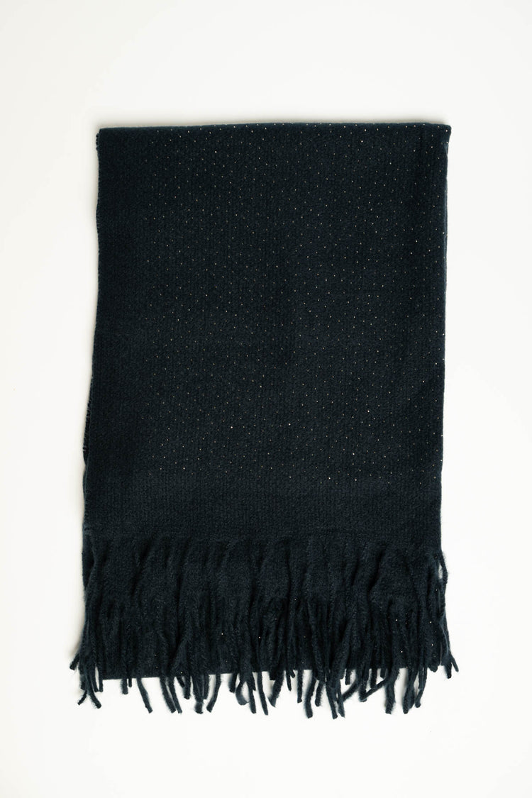 Sciarpa blu scuro con mini strass