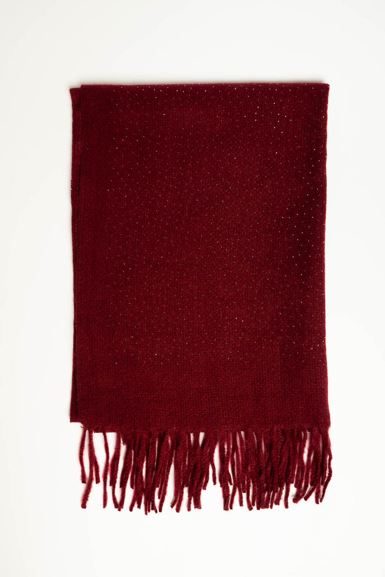 Sciarpa rosso scuro con mini borchie