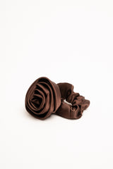 Elastico per capelli con rosa 3D cioccolato