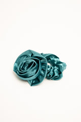 Elastico per capelli con rosa 3D verde acqua