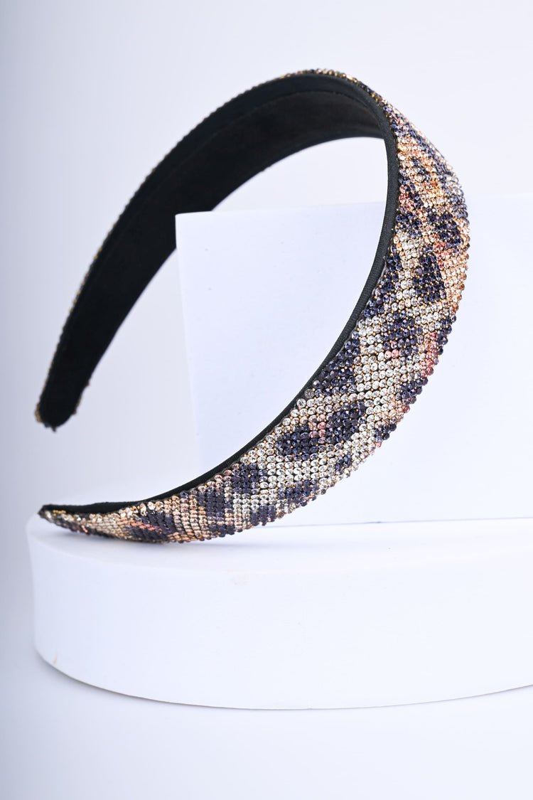 Cerchietto con strass animalier