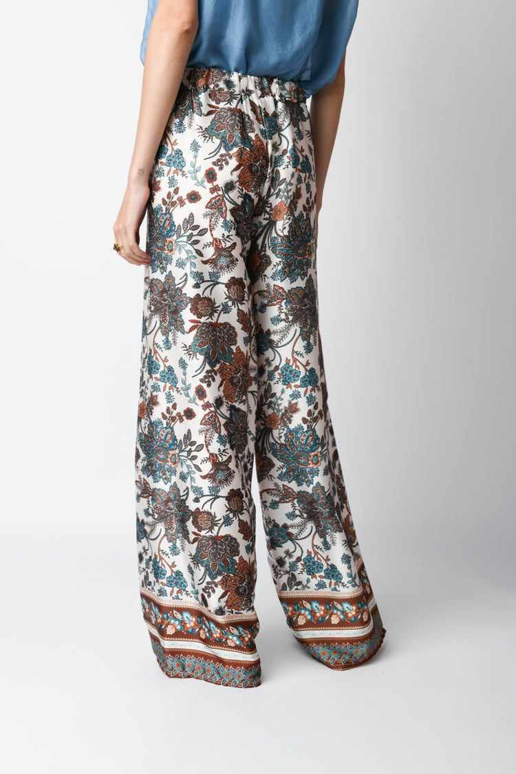 Pantaloni palazzo a stampa floreale