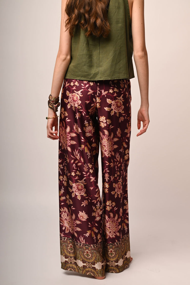 Pantaloni palazzo a stampa etnica