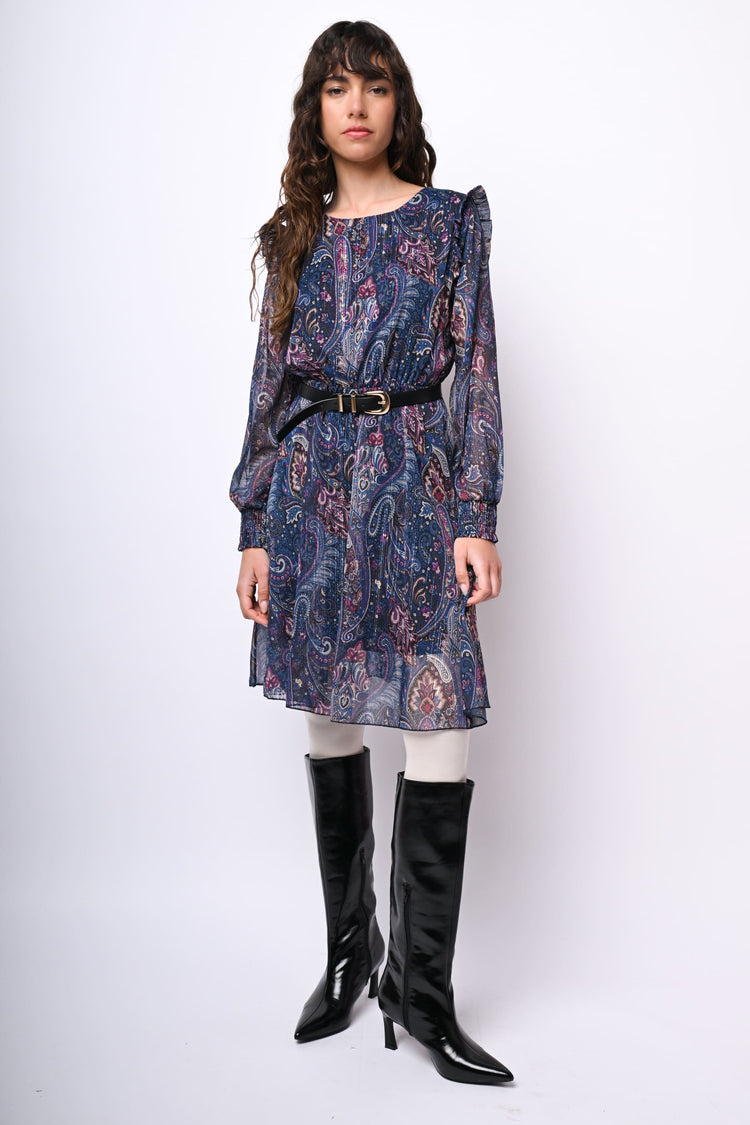 Mini abito a stampa paisley