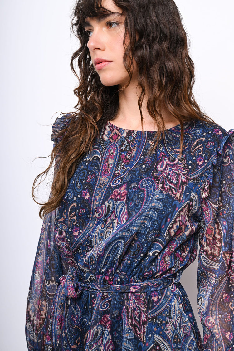 Mini abito a stampa paisley