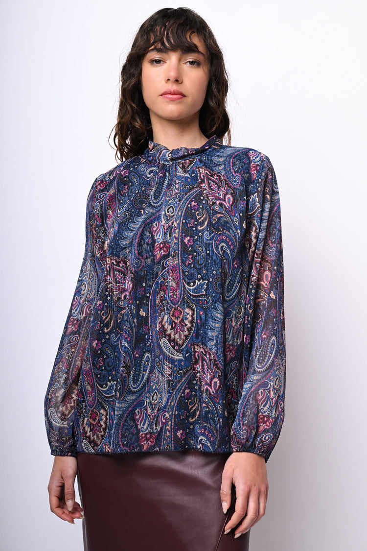 Blusa a stampa paisley