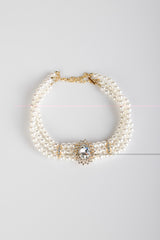 Collana con perle e cristalli