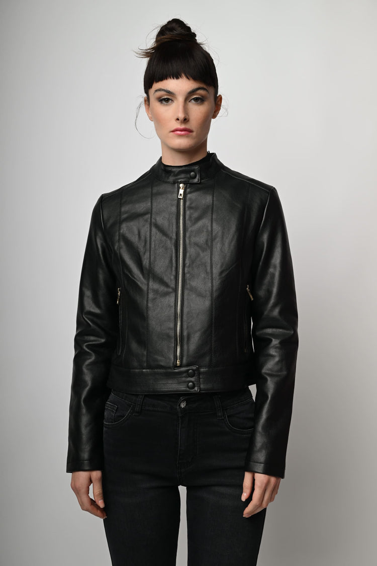 Giacca biker in similpelle