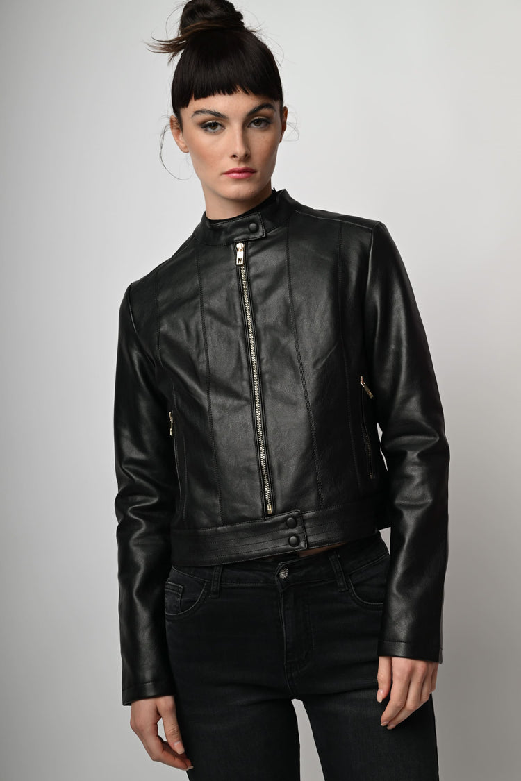 Giacca biker in similpelle