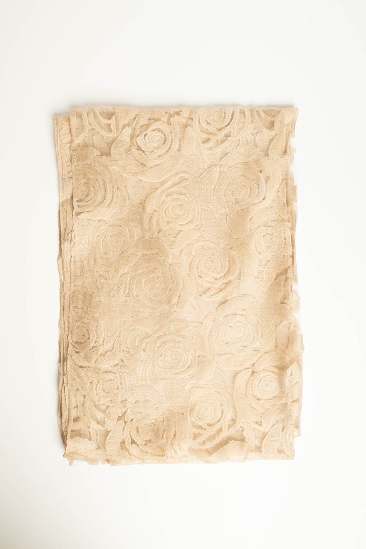Stola in dévoré floreale beige
