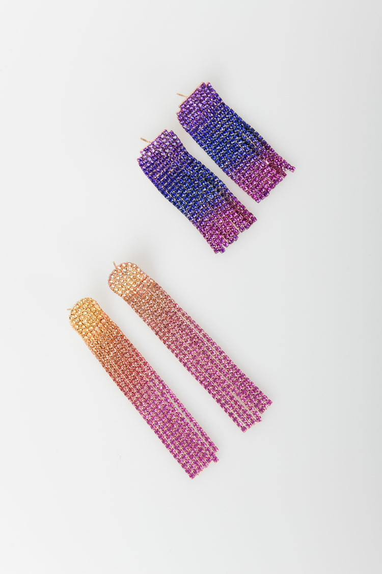 Set di 2 paia di orecchini in strass