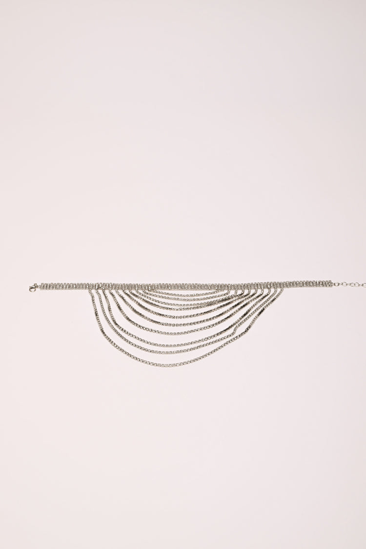 Choker con fili in strass