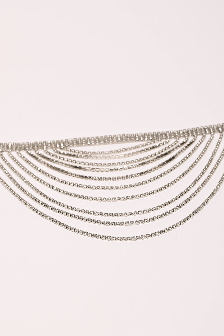 Choker con fili in strass