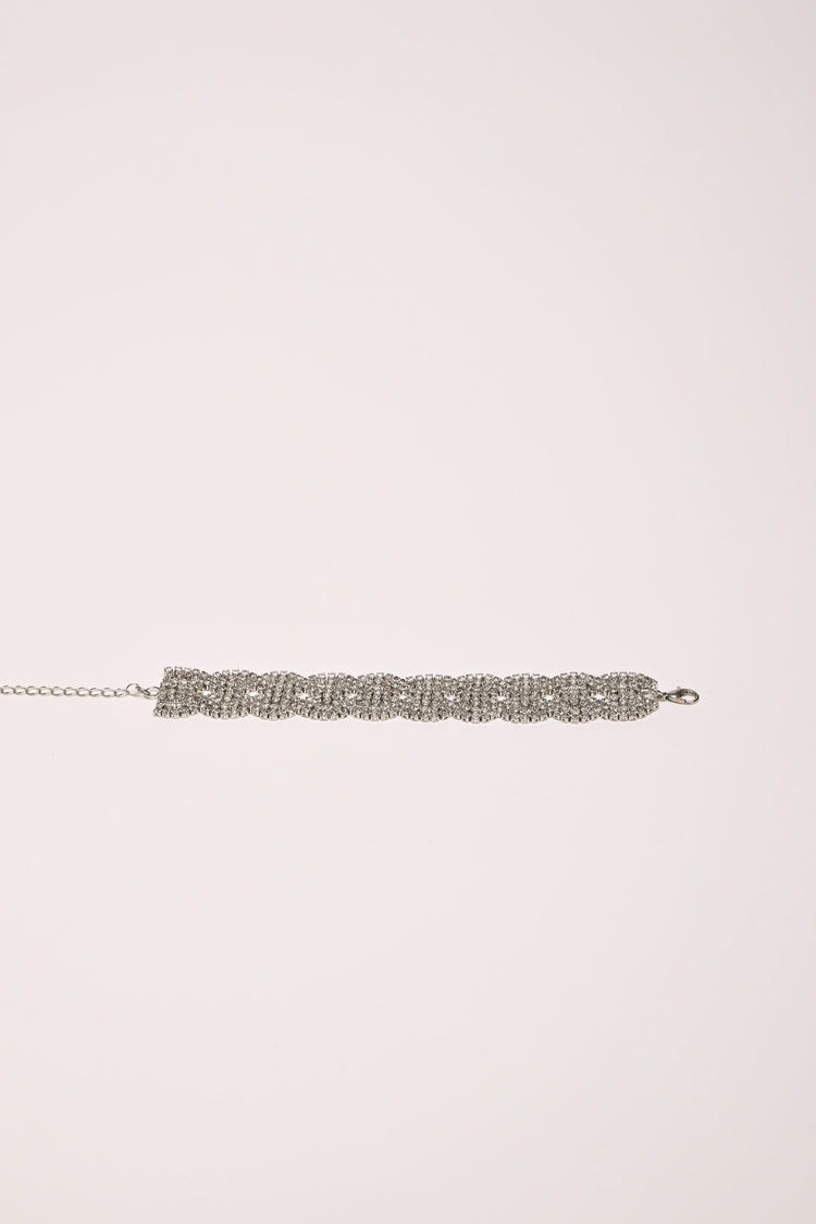 Bracciale ondulato con strass