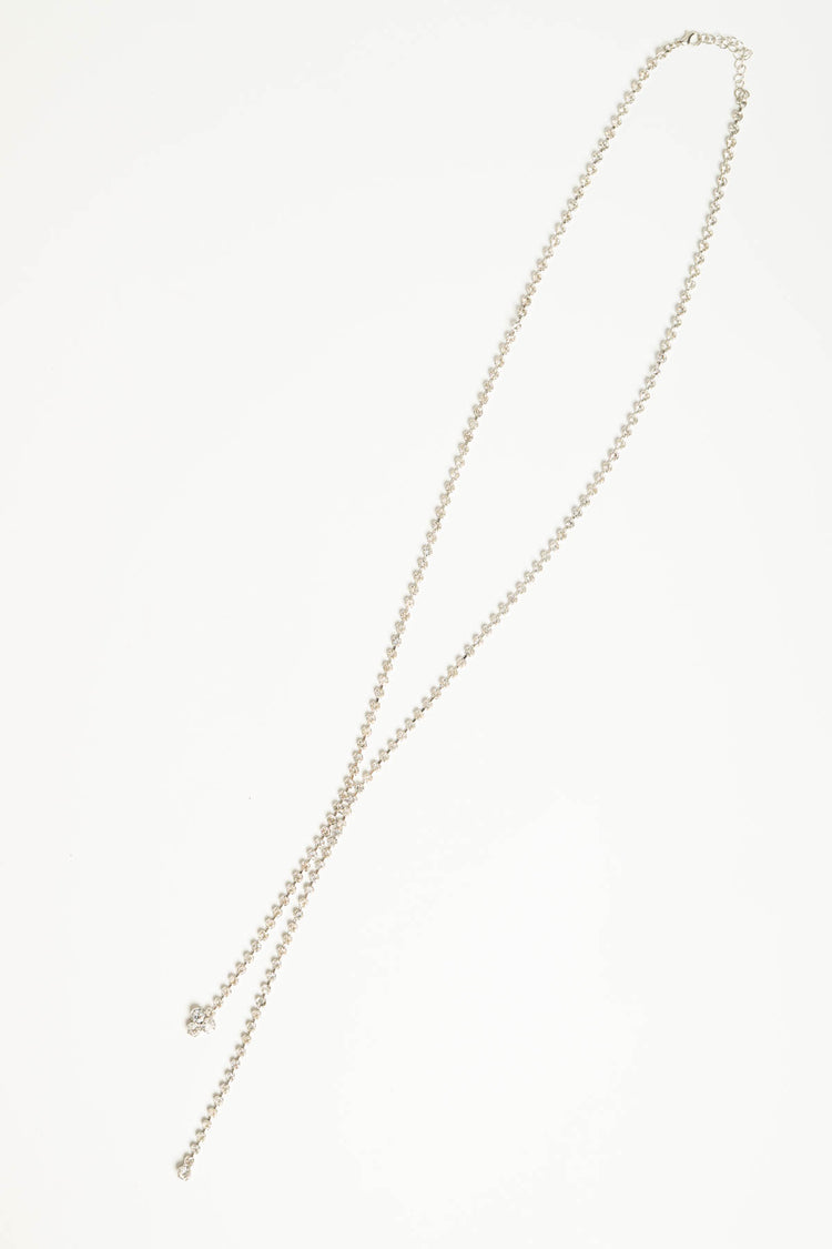 Collana lunga strass fiore
