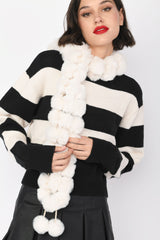Sciarpa in faux fur a pompon