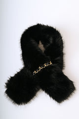 Sciarpa in faux fur con catenella