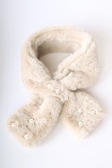 Sciarpa in faux fur con perle