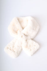 Sciarpa in faux fur con perle