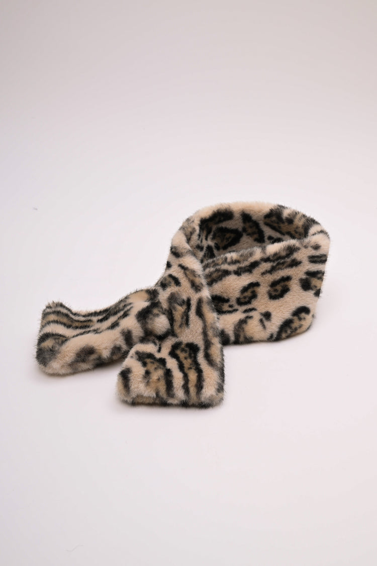 Sciarpa in faux fur animalier