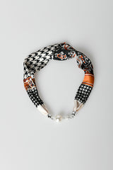 Foulard a stampa pied-de-poule e paisley